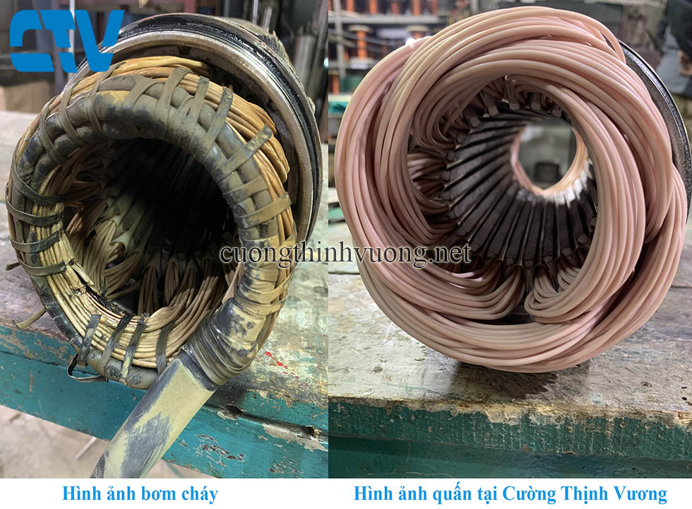 Tái Sử Dụng Máy Bơm Bị Cháy Dây Đồng Bọc Nhựa