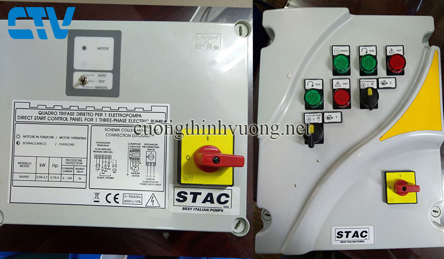 Tủ điện Stac Italy, Tủ điện bảo vệ máy bơm hãng Stac